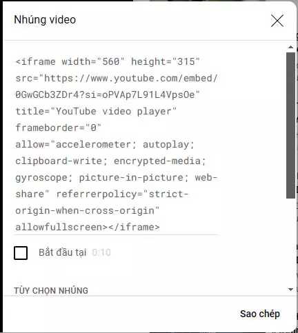 Chỉnh sửa các thiết lập theo ý của bạn, sau đó sao chép mã code HTML.